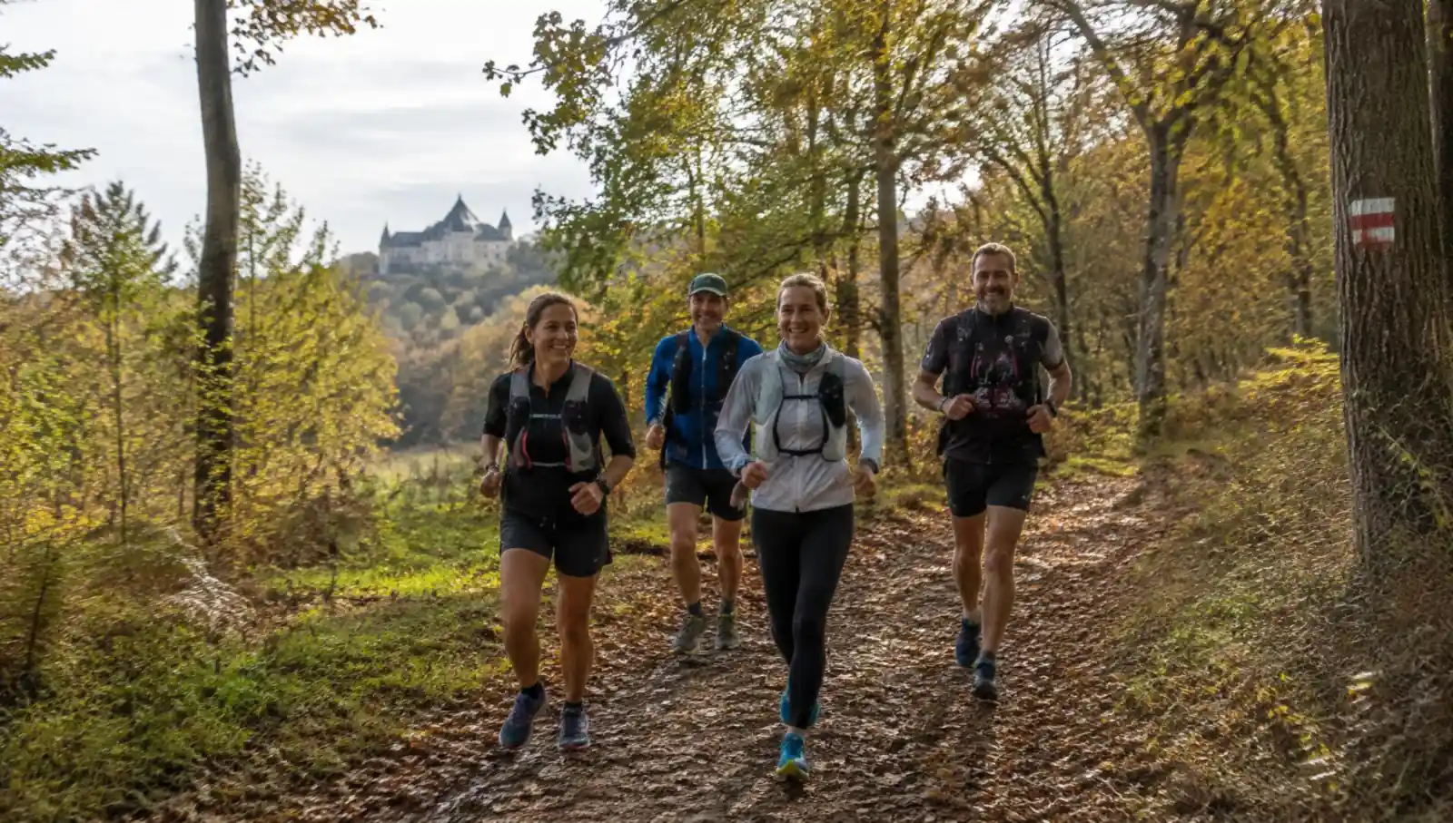 Membres en sortie trail en forêt